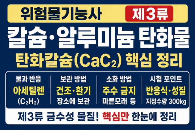 위험물기능사 제3류 칼슘 또는 알루미늄의 탄화물 핵심 정리