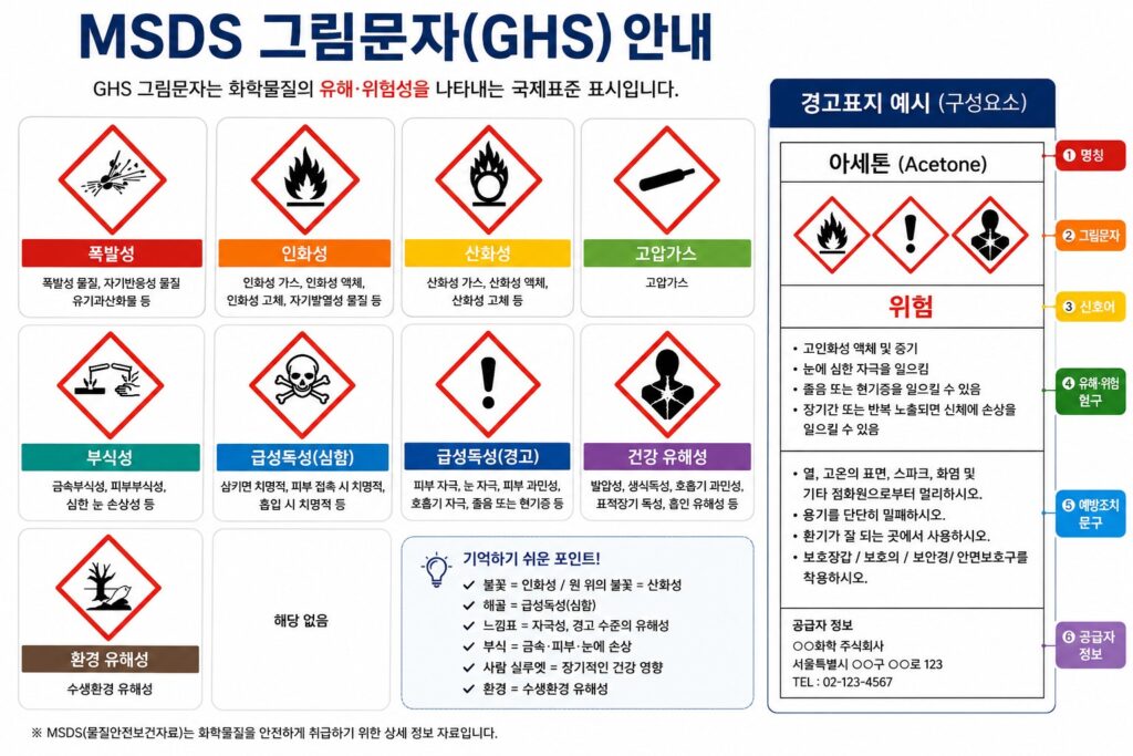 GHS 경고 그림문자 설명
